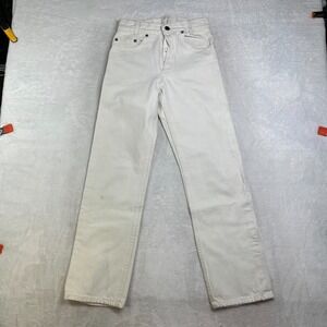 Vintage Levi's Jeans Women's White Denim Classic Straight Button Fly - 24X28